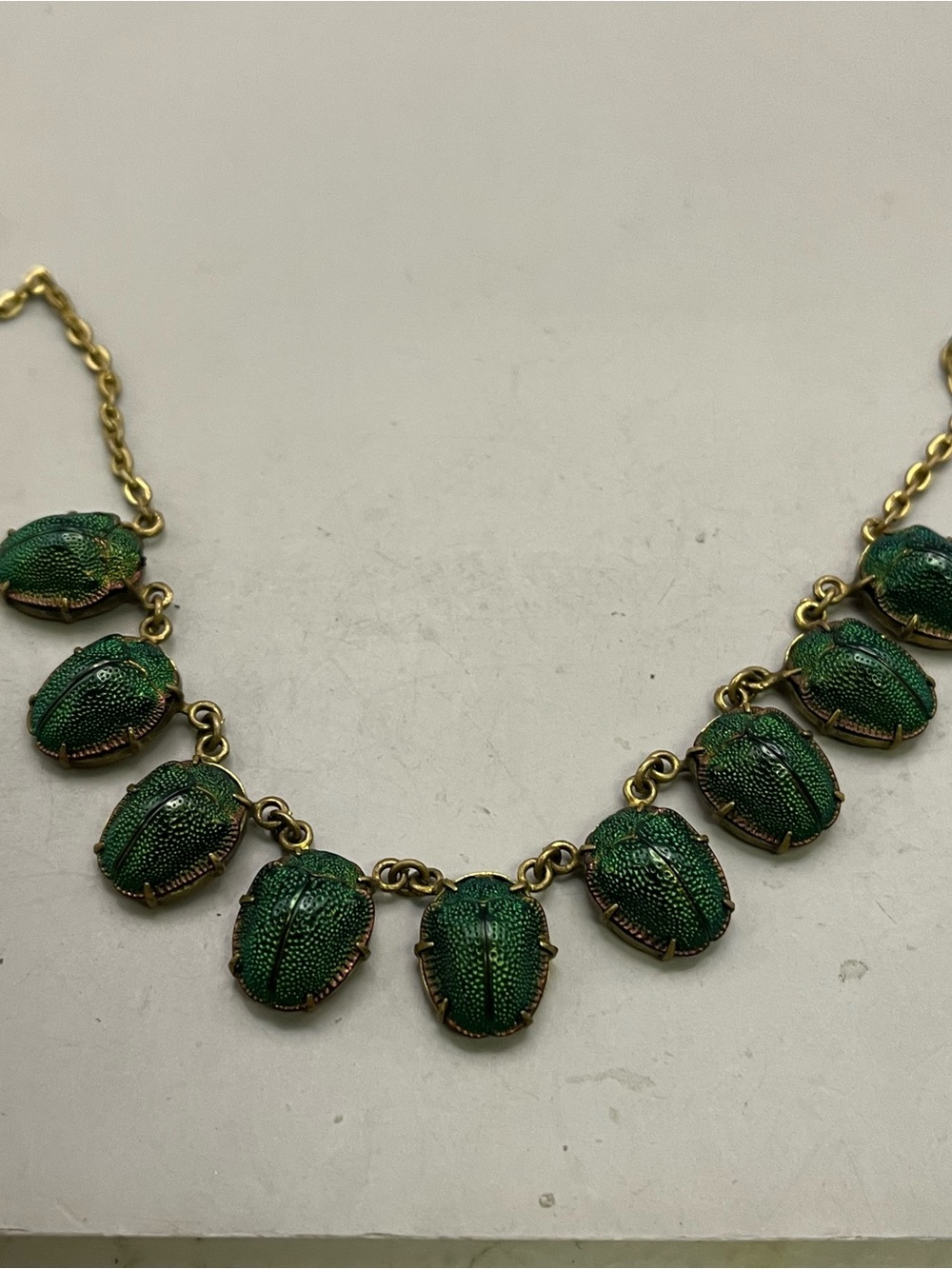 Green Scarab Beetle Necklace - Women Jewelry